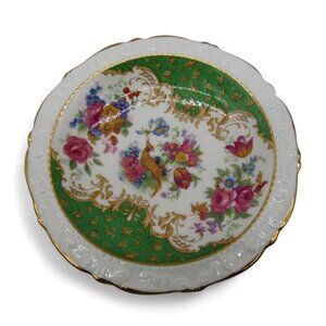 PARAGON ROCKINGHAM Trinket Dish Gilding Bird and Floral Motif 4.7"